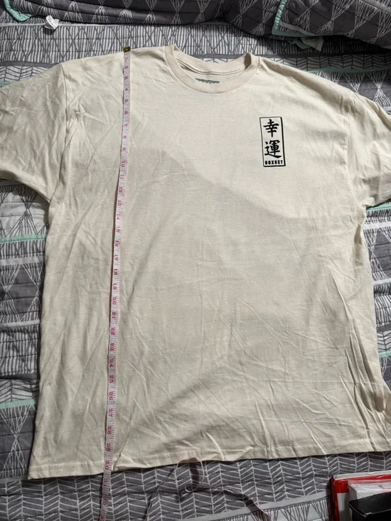 Boxset Men's Cream Graphic Japanese Print Tee - Short Sleeve Crewneck - Size XL - Picture 7 of 7